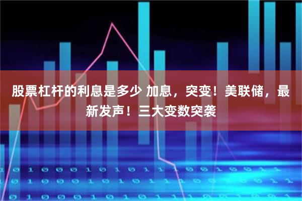 股票杠杆的利息是多少 加息，突变！美联储，最新发声！三大变数突袭